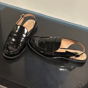Madden Girl Black Patent Slingback Loafers 9.5